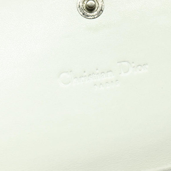 Christian Dior Wallet Shoulder Bag Leather White Auth 126770