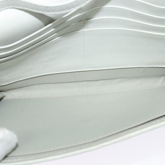Christian Dior Wallet Shoulder Bag Leather White Auth 126770