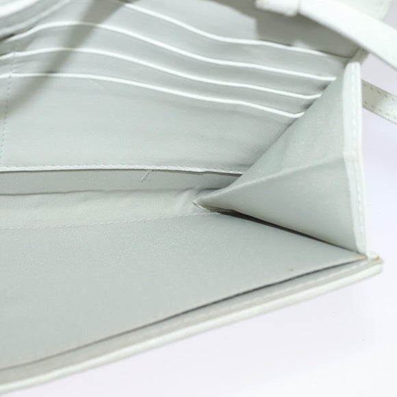 Christian Dior Wallet Shoulder Bag Leather White Auth 126770
