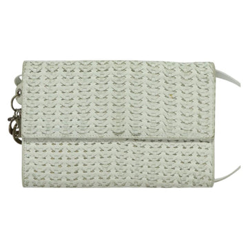 Christian Dior Wallet Shoulder Bag Leather White Auth 126770 - 0