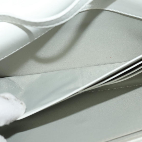 Christian Dior Wallet Shoulder Bag Leather White Auth 126770