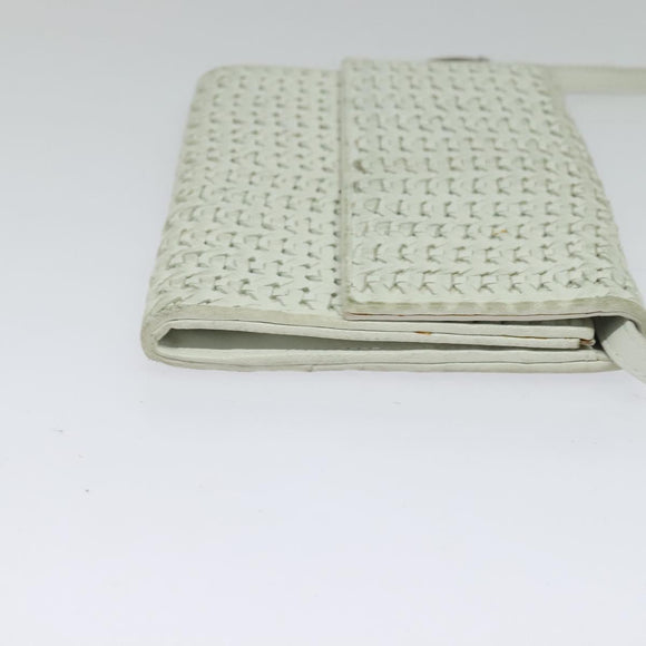 Christian Dior Wallet Shoulder Bag Leather White Auth 126770