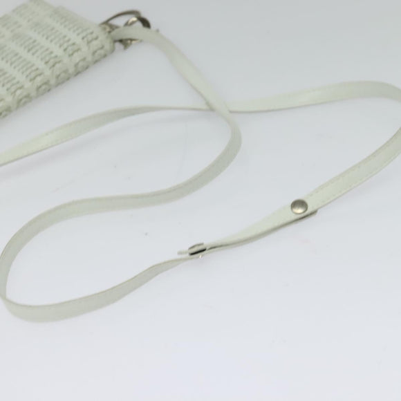 Christian Dior Wallet Shoulder Bag Leather White Auth 126770
