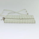 Christian Dior Wallet Shoulder Bag Leather White Auth 126770-9