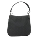 GUCCI GG Canvas Shoulder Bag Nylon Black Silver Auth 126780-1