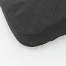 GUCCI GG Canvas Shoulder Bag Nylon Black Silver Auth 126780-14