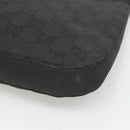 GUCCI GG Canvas Shoulder Bag Nylon Black Silver Auth 126780-15