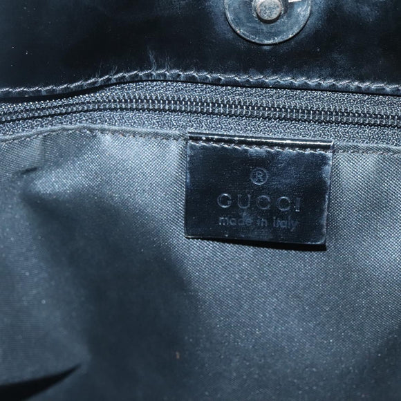 GUCCI GG Canvas Shoulder Bag Nylon Black Silver Auth 126780