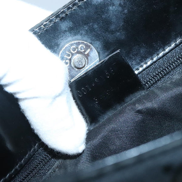 GUCCI GG Canvas Shoulder Bag Nylon Black Silver Auth 126780