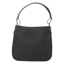 GUCCI GG Canvas Shoulder Bag Nylon Black Silver Auth 126780-13