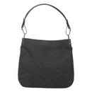 GUCCI GG Canvas Shoulder Bag Nylon Black Silver Auth 126780-2