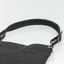 GUCCI GG Canvas Shoulder Bag Nylon Black Silver Auth 126780-8