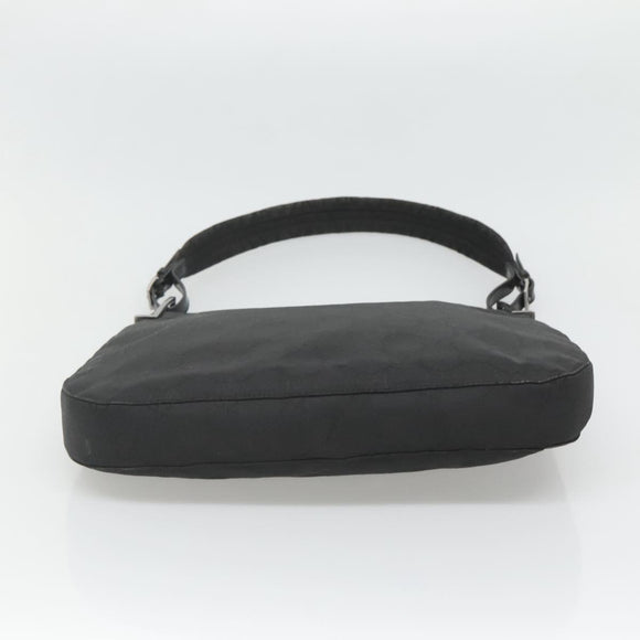 GUCCI GG Canvas Shoulder Bag Nylon Black Silver Auth 126780