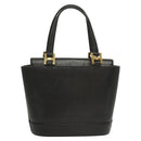 MCM Studs Hand Bag Leather Black Gold Auth 126781-2