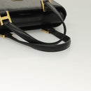 MCM Studs Hand Bag Leather Black Gold Auth 126781-7