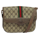 GUCCI GG Supreme Web Sherry Line Bag PVC Beige 001 113 6862 8039 Auth 126794-1