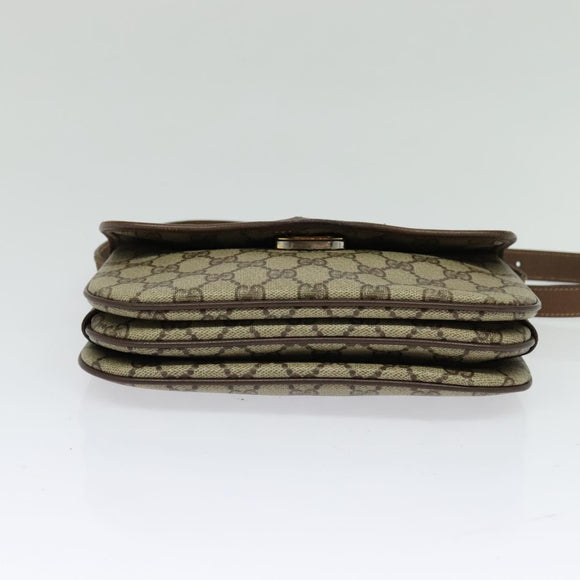 GUCCI GG Supreme Web Sherry Line Bag PVC Beige 001 113 6862 8039 Auth 126794