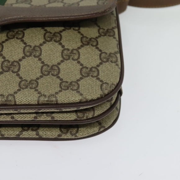 GUCCI GG Supreme Web Sherry Line Bag PVC Beige 001 113 6862 8039 Auth 126794