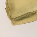 LOEWE Anagram Chain Shoulder Bag Leather Gold Auth 126798-15