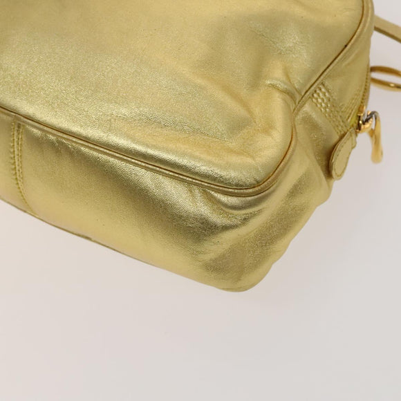 LOEWE Anagram Chain Shoulder Bag Leather Gold Auth 126798