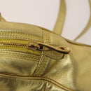 LOEWE Anagram Chain Shoulder Bag Leather Gold Auth 126798-9