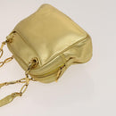 LOEWE Anagram Chain Shoulder Bag Leather Gold Auth 126798-4