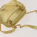 LOEWE Anagram Chain Shoulder Bag Leather Gold Auth 126798-6