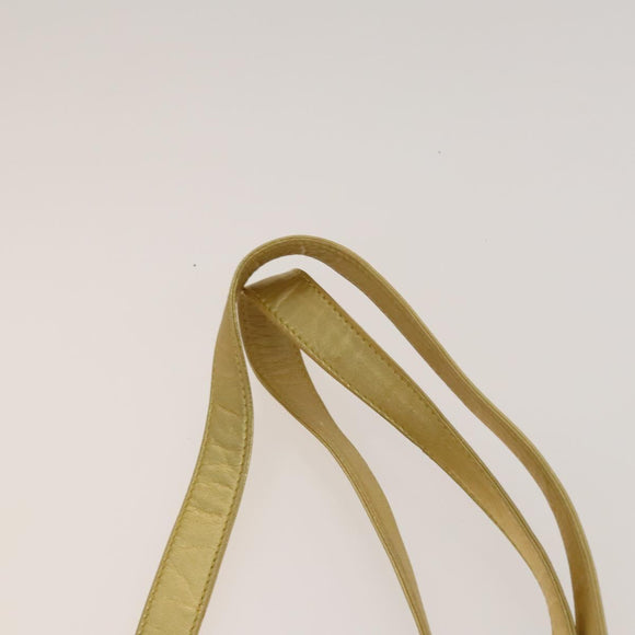 LOEWE Anagram Chain Shoulder Bag Leather Gold Auth 126798