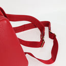 MCM Logogram Vicetos studs Backpack Leather Red Gold Auth 126799A-14