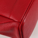 MCM Logogram Vicetos studs Backpack Leather Red Gold Auth 126799A-16