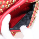 MCM Logogram Vicetos studs Backpack Leather Red Gold Auth 126799A-19