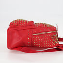 MCM Logogram Vicetos studs Backpack Leather Red Gold Auth 126799A-4