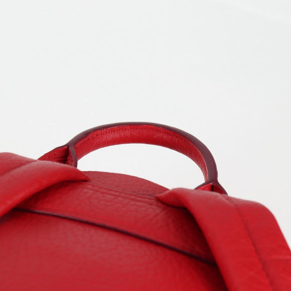 MCM Logogram Vicetos studs Backpack Leather Red Gold Auth 126799A