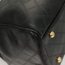 VERSACE Hand Bag PVC Leather 2way Black Gold Auth 126813-9