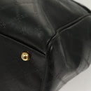 VERSACE Hand Bag PVC Leather 2way Black Gold Auth 126813-14