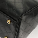 VERSACE Hand Bag PVC Leather 2way Black Gold Auth 126813-16