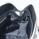 VERSACE Hand Bag PVC Leather 2way Black Gold Auth 126813-18