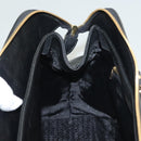 VERSACE Hand Bag PVC Leather 2way Black Gold Auth 126813-19