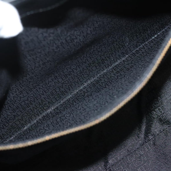 VERSACE Hand Bag PVC Leather 2way Black Gold Auth 126813