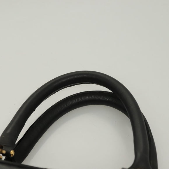 VERSACE Hand Bag PVC Leather 2way Black Gold Auth 126813