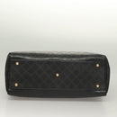 VERSACE Hand Bag PVC Leather 2way Black Gold Auth 126813-5