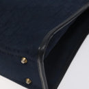 Christian Dior Trotter Canvas Hand Bag Navy Gold Auth 126815-9