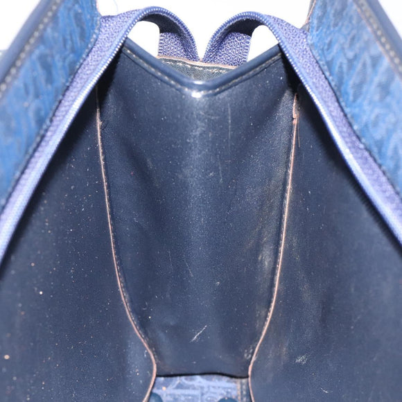 Christian Dior Trotter Canvas Hand Bag Navy Gold Auth 126815