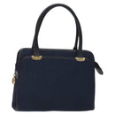 Christian Dior Trotter Canvas Hand Bag Navy Gold Auth 126815-1
