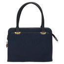 Christian Dior Trotter Canvas Hand Bag Navy Gold Auth 126815-13