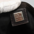 FENDI Pecan Canvas Tote Bag Nylon Brown Black Auth 126824-15