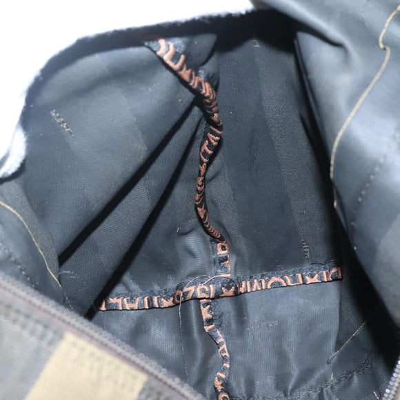 FENDI Pecan Canvas Tote Bag Nylon Brown Black Auth 126824