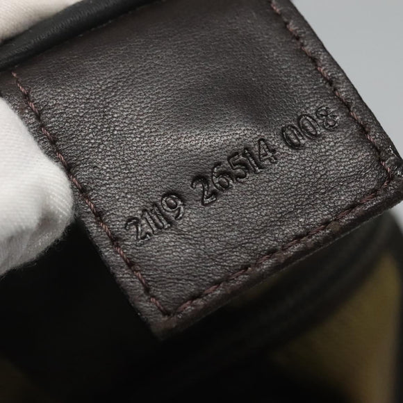 FENDI Pecan Canvas Tote Bag Nylon Brown Black Auth 126824