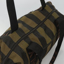 FENDI Pecan Canvas Tote Bag Nylon Brown Black Auth 126824-6