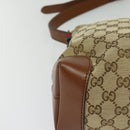 GUCCI GG Canvas Shoulder Bag Beige Silver 337598 Auth 126845-9